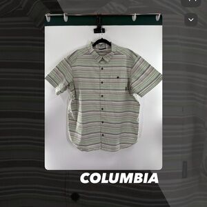 EUC Columbia Green Striped Shirt